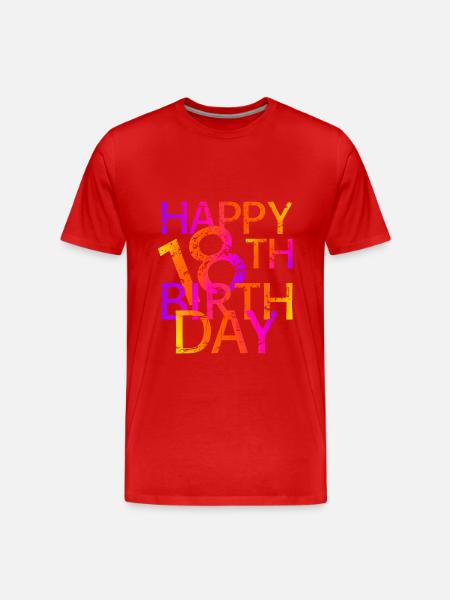 Happy 18th birthday - Men's Premium Organic T-Shirt - red