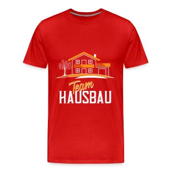 Team Hausbau - Männer Premium Bio T-Shirt - Rot - Vorne - Damien (186cm)