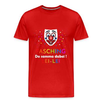 Fasching Do samma dabei - Männer Premium Bio T-Shirt - Rot - Vorne - Damien (186cm)