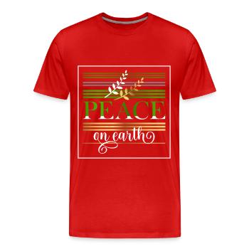 Peace on earth - Men's Premium Organic T-Shirt - red - Front - Damien (186cm)