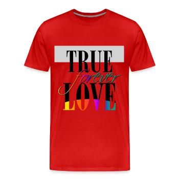 True Love forever - Men's Premium Organic T-Shirt - red - Front - Damien (186cm)