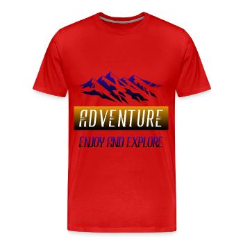 Aventurez, amusez-vous et explorez - T-shirt bio Premium Homme - rouge - Devant - Damien (186cm)