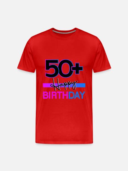 Happy Birthday 50+ - Men's Premium Organic T-Shirt - red