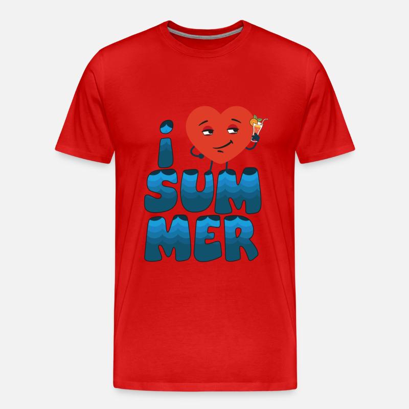 Sommerherz 12 - Männer Premium Bio T-Shirt - Rot