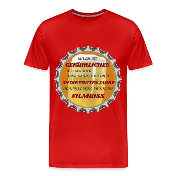 LE LAIT EST PLUS DANGEREUX - T-shirt bio Premium Homme - rouge - Devant - Damien (186cm)