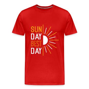 Dimanche Meilleur Jour - T-shirt bio Premium Homme - rouge - Devant - Damien (186cm)