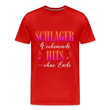 Schlager Wochenende - Männer Premium Bio T-Shirt - Rot - Vorne - Damien (186cm)