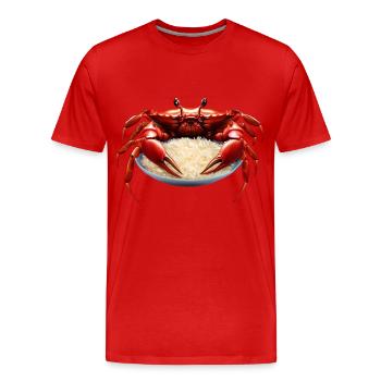 Crabe rouge avec riz - T-shirt bio Premium Homme - rouge - Devant - Damien (186cm)
