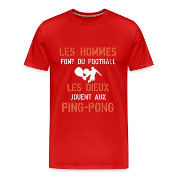les dieux jouent au ping-pong - T-shirt bio Premium Homme - rouge - Devant - Damien (186cm)