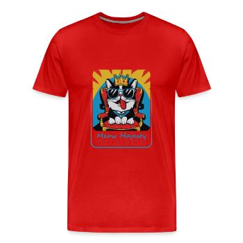 Königlicher Kater - Männer Premium Bio T-Shirt - Rot - Vorne - Damien (186cm)