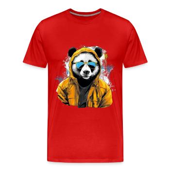 Panda großer Streetstyle | Panda-Liebhaber - Männer Premium Bio T-Shirt - Rot - Vorne - Damien (186cm)