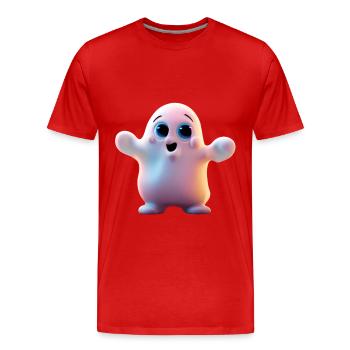 Câlin fantomatique - T-shirt bio Premium Homme - rouge - Devant - Damien (186cm)