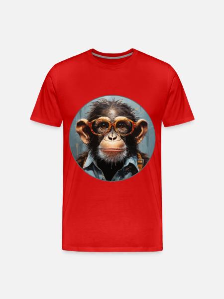 Singe sérieux #5 - T-shirt bio Premium Homme - rouge