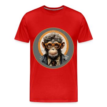 Singe sérieux #9 - T-shirt bio Premium Homme - rouge - Devant - Damien (186cm)