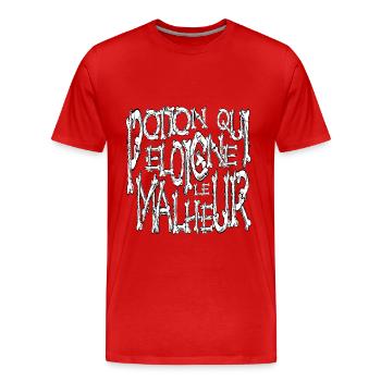 Potion qui éloigne le malheur thème horreur osseux - T-shirt bio Premium Homme - rouge - Devant - Damien (186cm)
