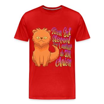 Nichts ist ewig, außer die Liebe zu deinem Hund - Männer Premium Bio T-Shirt - Rot - Vorne - Damien (186cm)