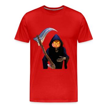 The Grim Reaper for Halloween - Men's Premium Organic T-Shirt - red - Front - Damien (186cm)