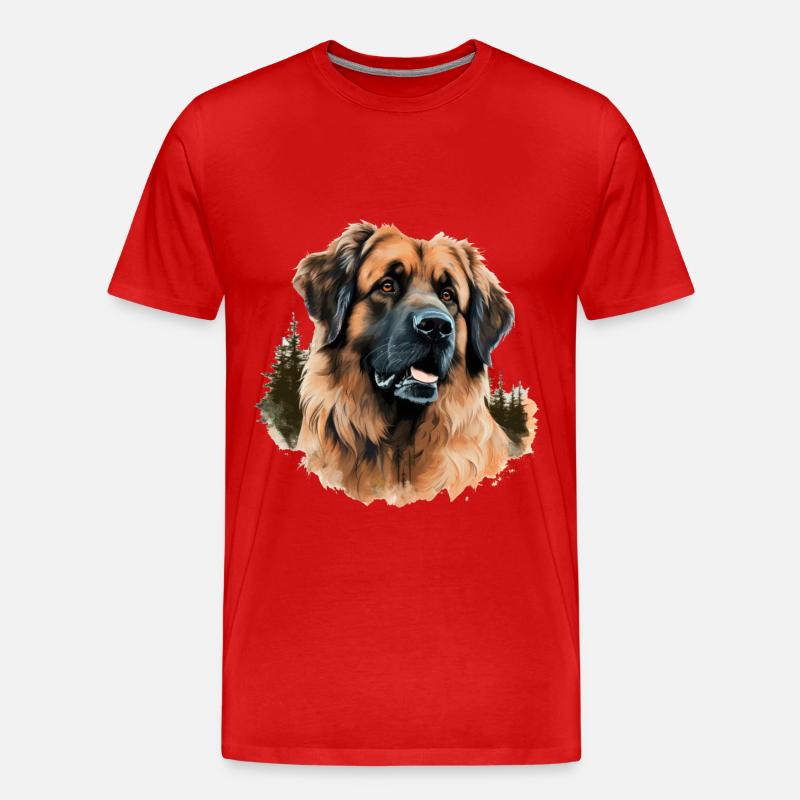 wunderschöner Leonberger Hundeportrait - Männer Premium Bio T-Shirt - Rot