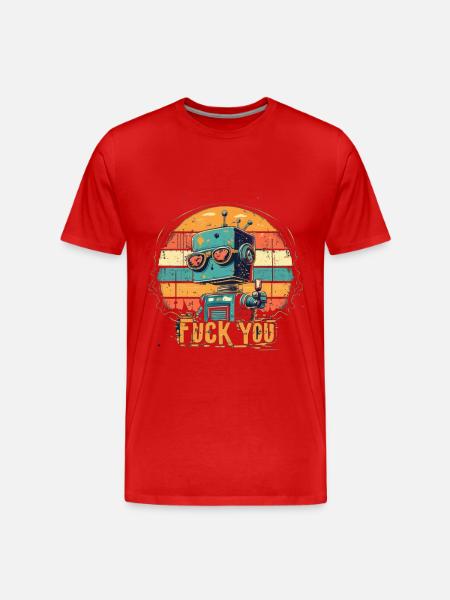 Robot LovesYou - Men's Premium Organic T-Shirt - red