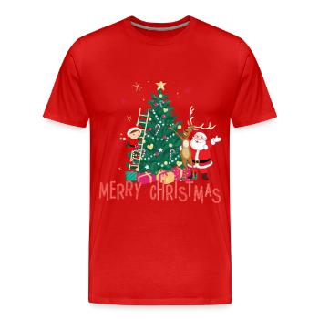 Christmas tree - Männer Premium Bio T-Shirt - Rot - Vorne - Damien (186cm)
