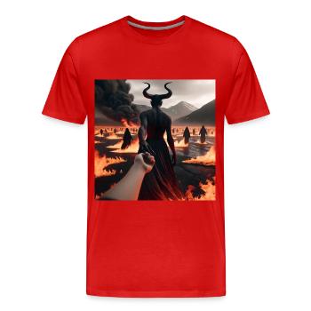 Follow Me to the Abyss - Infernal Devil's Pact #01 - Men's Premium Organic T-Shirt - red - Front - Damien (186cm)