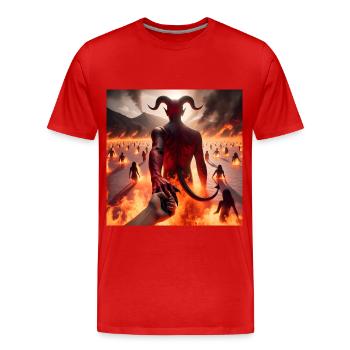 Folge mir in den Abgrund - Infernal Devil's Pact #10 - Männer Premium Bio T-Shirt - Rot - Vorne - Damien (186cm)