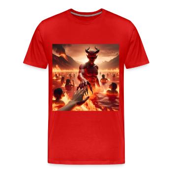 Follow Me to the Abyss - Infernal Devil's Pact #14 - Men's Premium Organic T-Shirt - red - Front - Damien (186cm)
