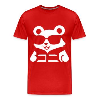 Hamster drôle avec des lunettes de soleil Hamsters - T-shirt bio Premium Homme - rouge - Devant - Damien (186cm)