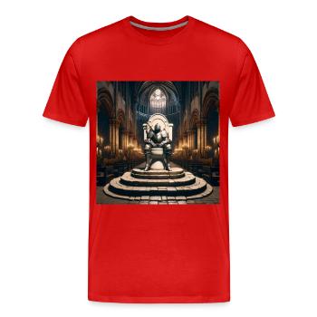 Furzseelen - Hohler Ritter auf Porzellanthron #03 - Männer Premium Bio T-Shirt - Rot - Vorne - Damien (186cm)