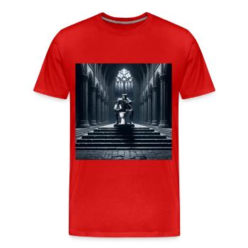 Fart Souls - Hollow Knight on Porcelain Throne #10 - Men's Premium Organic T-Shirt - red - Front - Damien (186cm)