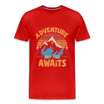 L’aventure vous attend - T-shirt bio Premium Homme - rouge - Devant - Damien (186cm)