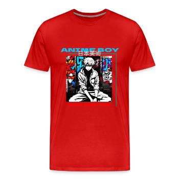 Manga Anime Chemises - T-shirt bio Premium Homme - rouge - Devant - Damien (186cm)