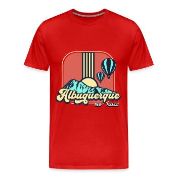 Albuquerque Rétro Montgolfière - T-shirt bio Premium Homme - rouge - Devant - Damien (186cm)