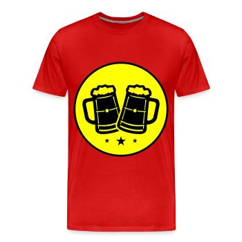 Beer Mug Beer Icon - Men's Premium Organic T-Shirt - red - Front - Damien (186cm)