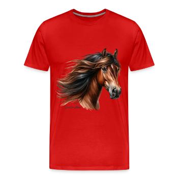 Quarter Horse - Men's Premium Organic T-Shirt - red - Front - Damien (186cm)