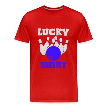 chemise porte-bonheur bowling - T-shirt bio Premium Homme - rouge - Devant - Damien (186cm)