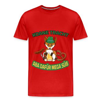Bayern Fest - Koane Tracht aba dafür mega süß - Männer Premium Bio T-Shirt - Rot - Vorne - Damien (186cm)