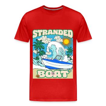 Bateau échoué - T-shirt bio Premium Homme - rouge - Devant - Damien (186cm)