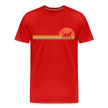 Chat rétro Vintage mâle chat domestique chats - T-shirt bio Premium Homme - rouge - Devant - Damien (186cm)