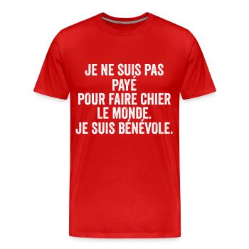 cadeau citation humoristique original drole phrase - T-shirt bio Premium Homme - rouge - Devant - Damien (186cm)