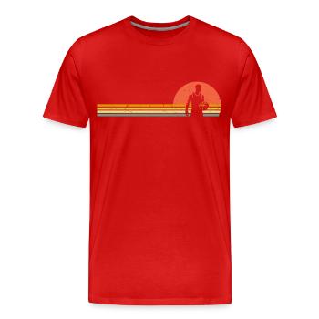 Retro Basketball Player Vintage Basketball Player - Men's Premium Organic T-Shirt - red - Front - Damien (186cm)