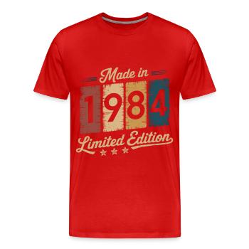Vintage Made in 1984 Design - 40. Geburtstag - Männer Premium Bio T-Shirt - Rot - Vorne - Damien (186cm)