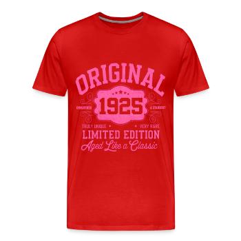 Original 1925 Limited Edition 100. Geburtstag Frau - Männer Premium Bio T-Shirt - Rot - Vorne - Damien (186cm)