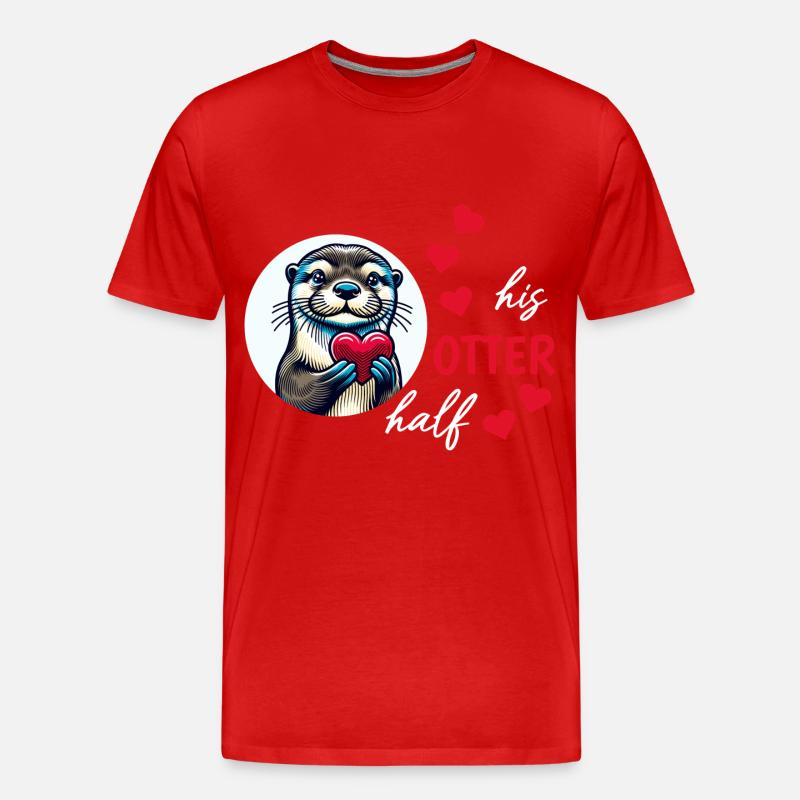 Otter half liebe geschenk - Männer Premium Bio T-Shirt - Rot