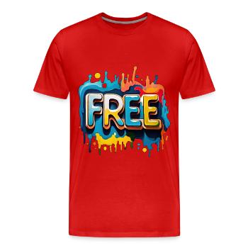 Freei, Libre, Liberté - T-shirt bio Premium Homme - rouge - Devant - Damien (186cm)