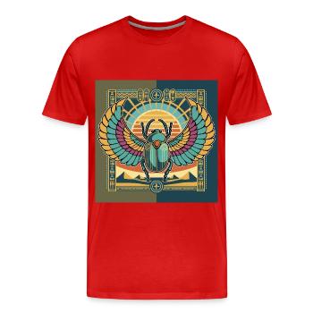 KHEPRI Gott der aufgehenden Sonne - Männer Premium Bio T-Shirt - Rot - Vorne - Damien (186cm)