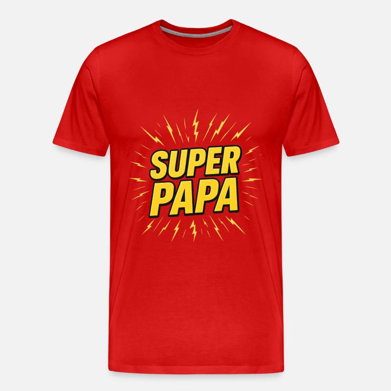 Super-Papa - Männer Premium Bio T-Shirt - Rot