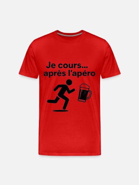 I run... after the aperitif - Men's Premium Organic T-Shirt - red