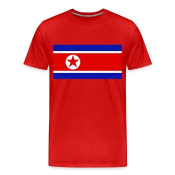 COREE DU NORD COREE SEOUL CADEAU T-SHIRT - T-shirt bio Premium Homme - rouge - Devant - Damien (186cm)