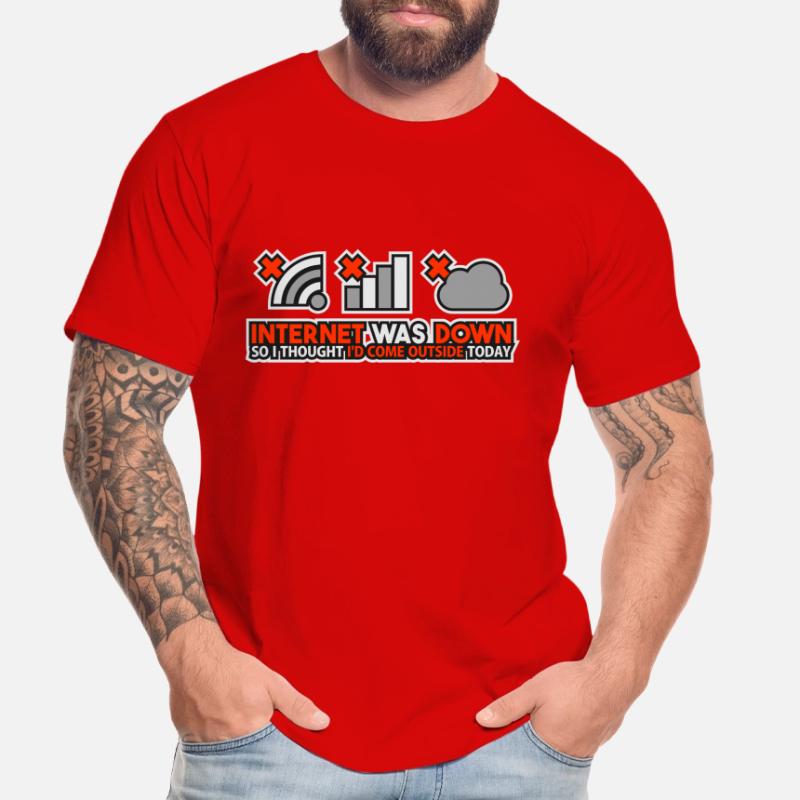 Internet Was Down - Offline Programmer Computer Men's Premium Organic T-Shirt
